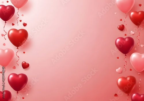 Celebrate world friendship day with heartfelt joy and red balloons on pink background