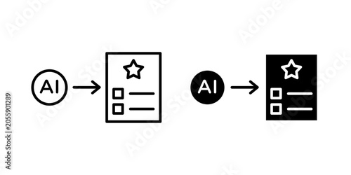 фотографія AI recommendation icon in outline and solid style, isolated on white background