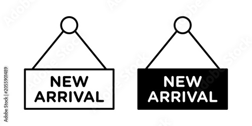 Foto New arrival icon in outline and solid style, isolated on white background