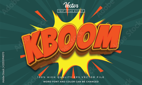 Explosion kboom text effect with 3d style
