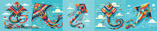  UNIQUE KITE VECTOR FLATDESIGN