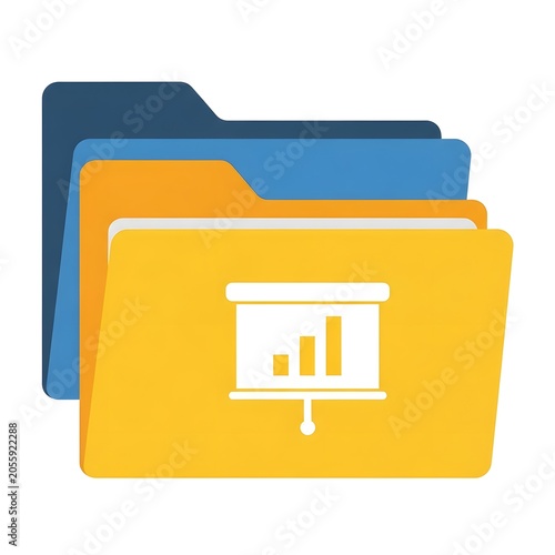 Modern folder icon with chart graphic