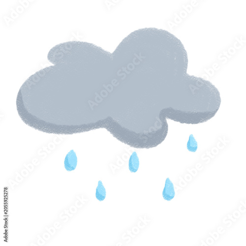 cloud with rain drops simple illustration