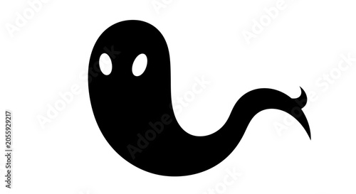 Картината върху платно Minimalist Black Ghost Silhouette Icon