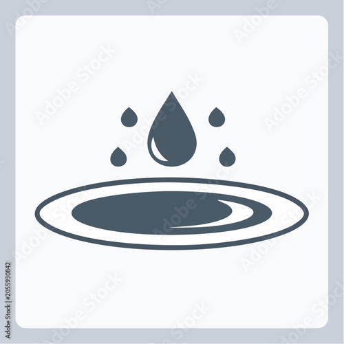 Water drop falling into ripple