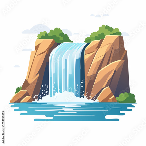 Stylized Waterfall Illustration
