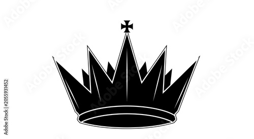 Obraz na plátně Minimalist Black Royal Crown Silhouette Icon