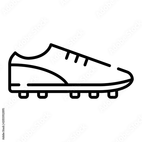 Football shoe black line icon