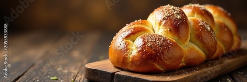 Golden braided challah, Sabbath Kiddush setup , ritual, pastry