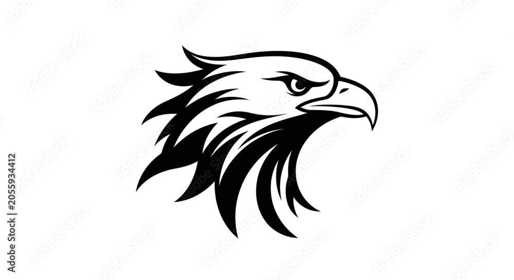 Fototapeta premium Stylized Eagle Head Mascot Logo Vector Illustration