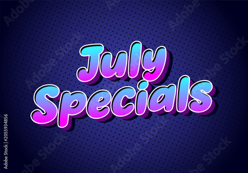 Φωτογραφία July specials lettering summer sale promotion design