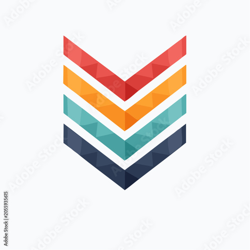 Abstract Chevron Arrow with Geometric Pattern
