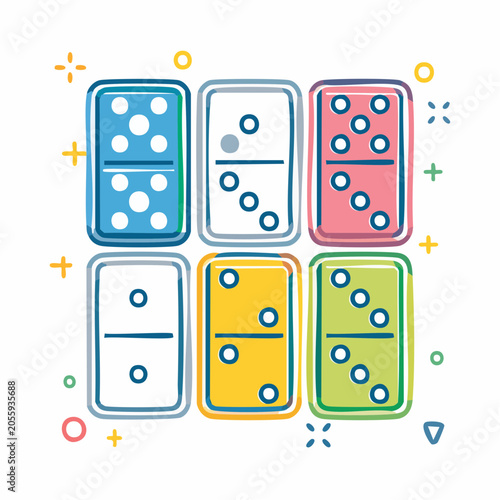Colorful Domino Tiles Illustration