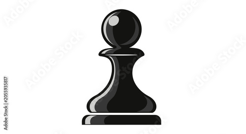 Bild auf Leinwand Minimalist Black Chess Pawn Illustration