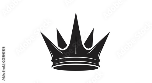 Foto Minimalist Black King Crown Icon Silhouette