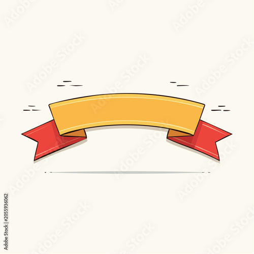 Yellow and Red Ribbon Banner