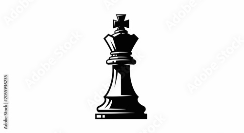 Photos Minimalist Black Chess King Piece Graphic Illustration