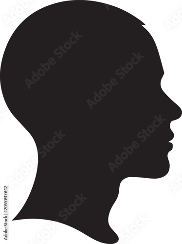 Silhouette Profile Head Black Monochrome Minimalist Portrait Art