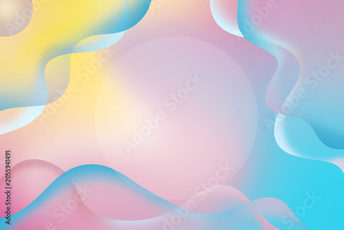 abstract pink,blue,yellow gradient pastel tones gradient with dynamic digital art bubbles shapes on wallpaper background. Modern art futuristic theme.