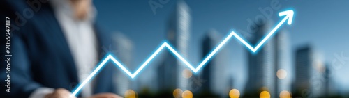 Digital city investment growth skyscrapers rising in urban landscapes visualizing economic development
