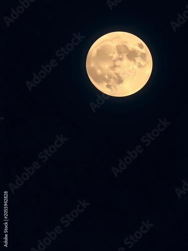 A colossal, luminous moon hangs in the inky night sky, dominating the view,  fullness,  night sky