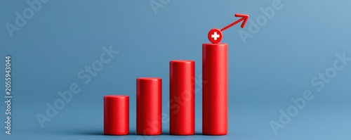 Healthcare investment growth graph medical sector infographic professional environment positive outlook