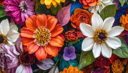 Vibrant Floral Abundance - A Colorful Symphony of Blossoms in Full Bloom.