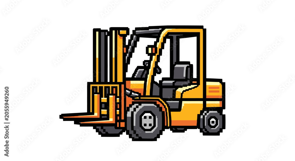 Naklejka premium Yellow Forklift Truck Industrial Vehicle.