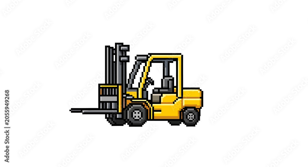 Naklejka premium Yellow Forklift Truck Industrial Vehicle.