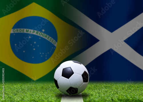 Football Cup competition between the national Brazil and national Scotland.
