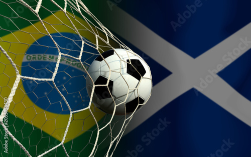 Football Cup competition between the national Brazil and national Scotland.