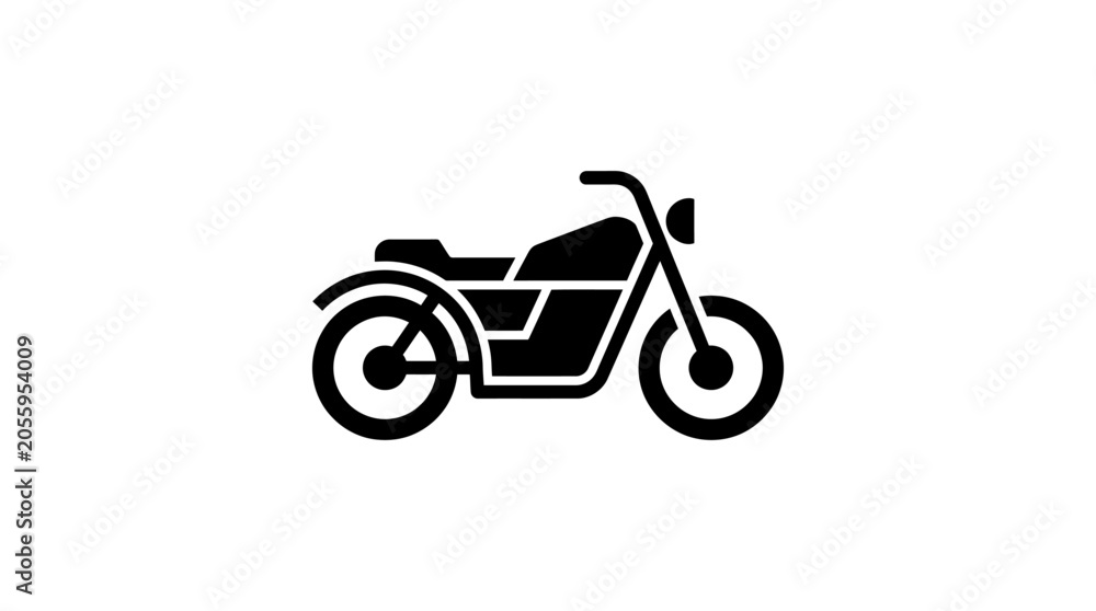 Obraz premium Classic naked motorcycle silhouette icon for urban transport.