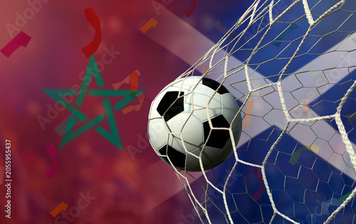 Football Cup competition between the national Morocco and national Scotland.