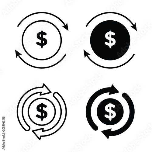 Принти на полотні Recurring payments icon