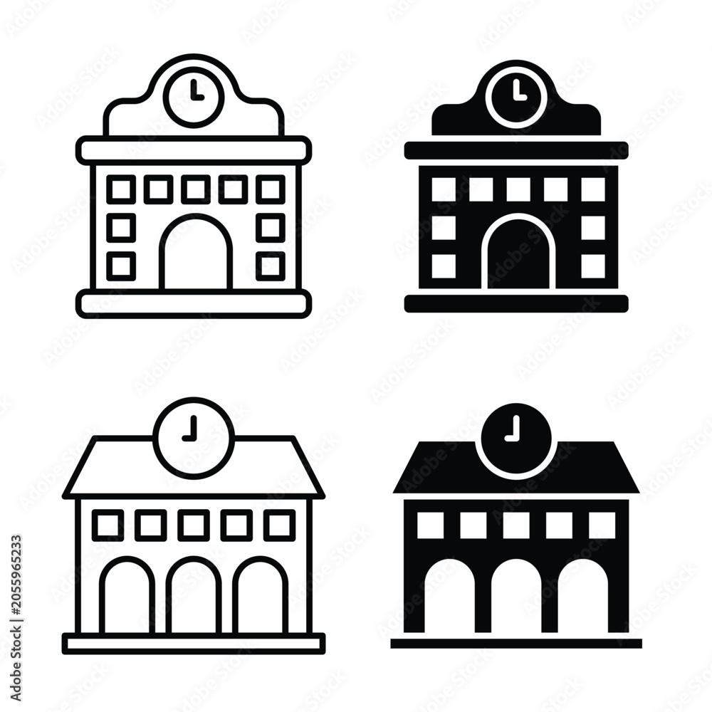 Obraz premium Train station building icon