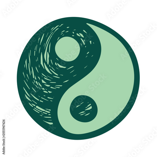 Slika na platnu Hand drawn yin yang symbol Zen and Tao Harmony and balance Black and white yin a