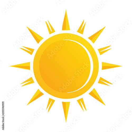 Yellow Sun Flat Design Vector
