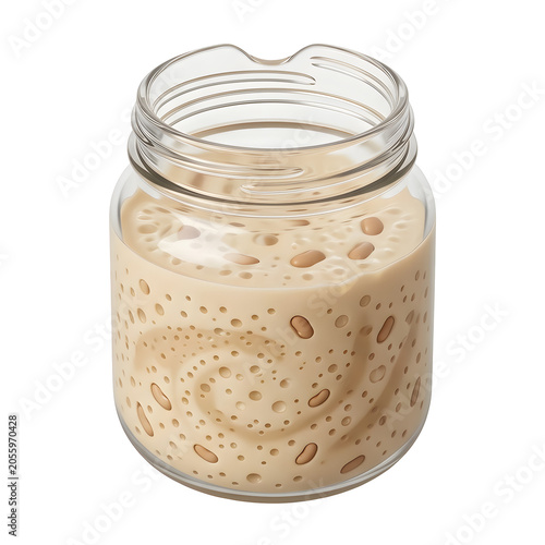 Sourdough starter in a glass jar
