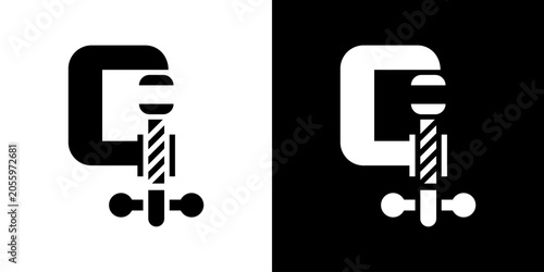 Obraz na plátně C Clamp Icon Set Multiple Style Collection