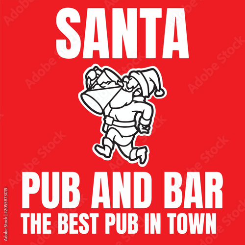 Merry Christmas festive holiday logo template and vector badge illustration
