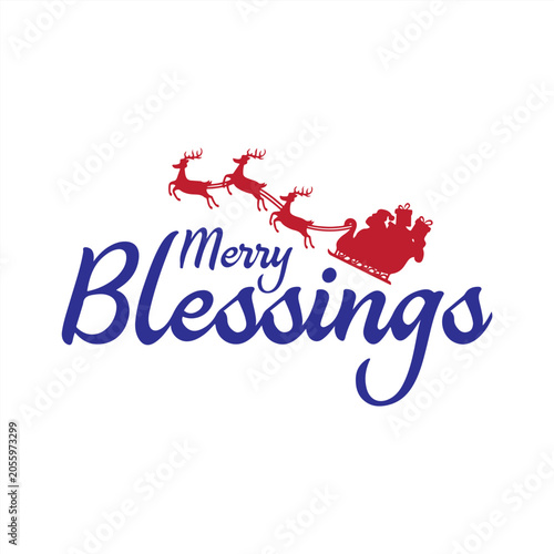 Merry Christmas festive holiday logo template and vector badge illustration