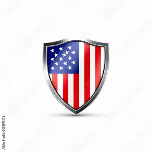 American Shield Emblem Isolated on White