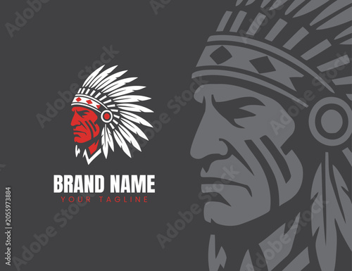 American Indian logo illustration design