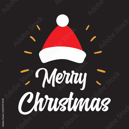 Merry Christmas festive holiday logo template and vector badge illustration