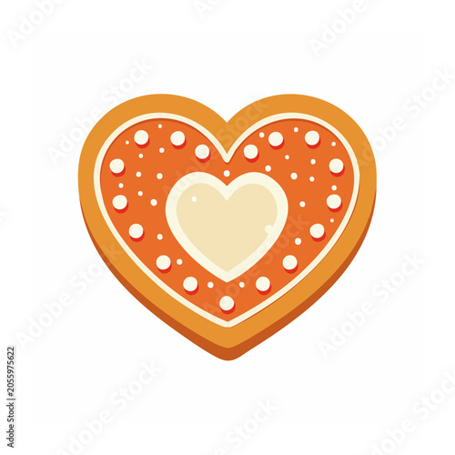 Flat design heart with dot pattern