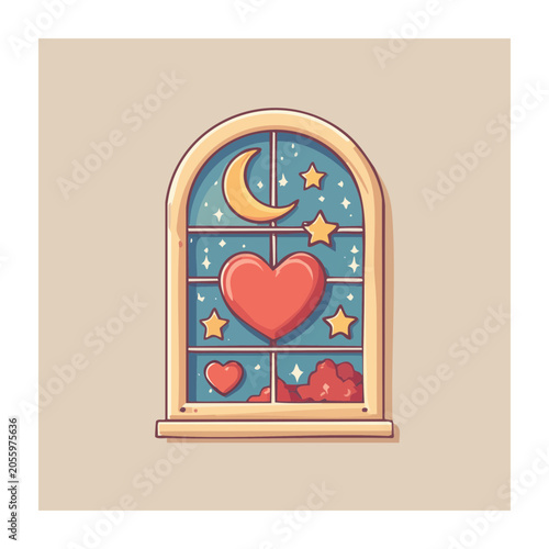 Flat design heart with flag symbol