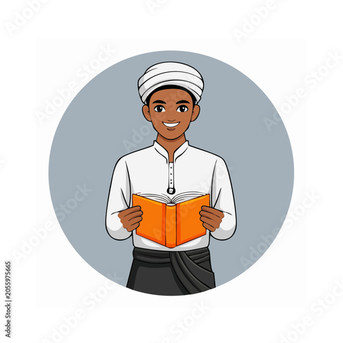 Flat design illustration of delivery person