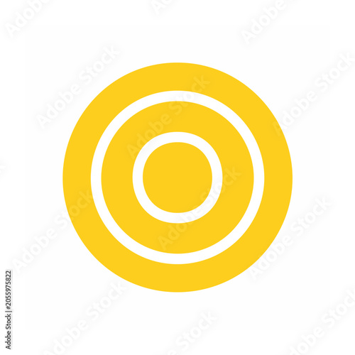 Yellow target icon flat design