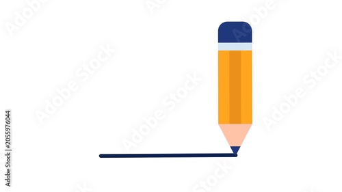 Animated pencil drawing and erasing a line