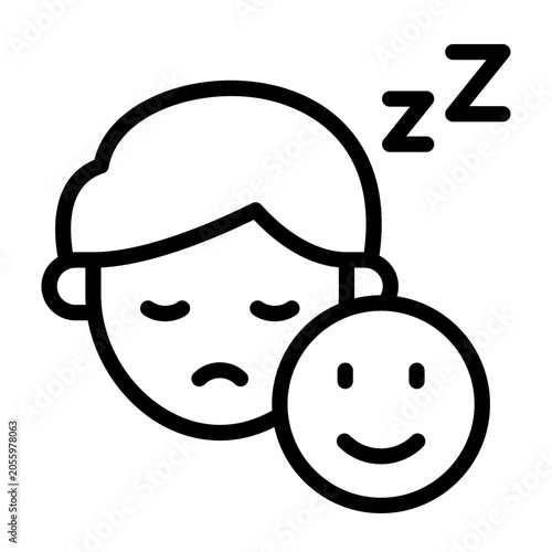 Bild auf Leinwand Hypersomnia icon line